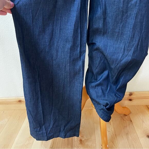 Draper James the waist jumpsuit in chambray dark wash NEW XS - Picture 6 of 12